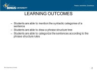 Matakuliah: G0922/Introduction to Linguistics Tahun: 2008 Session 11 Syntax ppt download