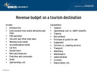 Financial management in managing a destination Pertemuan Matakuliah: G1174/Tourism Management and Planning Tahun: ppt download