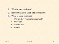 1/28/05lecture022 Generally, the audience falls into four broad groups: 1.Technical peers 2.Technically-savvy. -  ppt download