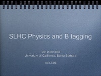 SLHC Physics and B tagging Joe Incandela University of California, Santa Barbara 10/12/06 Joe Incandela University of California... 