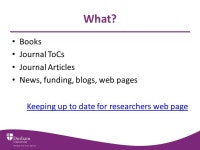 Keeping up to date with new research Laura Jeffrey Researcher Training Librarian. -  ppt download