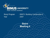 Stairs Meeting 4 Study Program: S0673 / Building Construction II Year: ppt download
