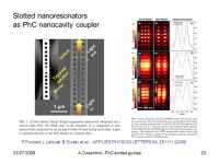 Armando Cosentino OPT - Optics and Photonics Technology Laboratory (EPFL) Photonic Crystals EDPO PO Photonic crystal slotted... 