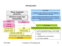 Armando Cosentino OPT - Optics and Photonics Technology Laboratory (EPFL) Photonic Crystals EDPO PO Photonic crystal slotted... 