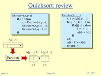 Qsort - 1 Lin / Devi Comp 122 d(n)d(n) Today’s puzzle  How far can you reach with a stack of n blocks, each 2 units long?... 