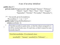 CS100J 17 March 2005 Arrays. Reading: Secs 8.1, 8.2, 8.3. The last Java feature to study in this course Quote for the Day... 