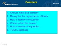TOEFL Reading Exercises Pertemuan 7 Matakuliah: G0602 / Bahasa Inggris 3 Tahun: ppt download
