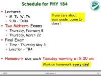 1/8/07184 Lecture 11 PHY 184 Physics for Scientists & Engineers 2 Spring Semester 2007 Lecture ppt download