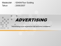 ARRANGING THE TOUR YOURSELF (continue) Matakuliah: G0404/Tour Guiding Tahun: 2006/ ppt download