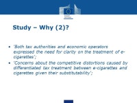Electronic cigarettes & other nicotine containing products 'further analyse the possibility of including e- cigarettes in the...