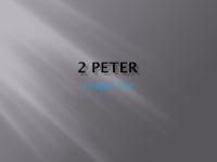 Chapter Two.  2 Peter 2:4 God did not spare the angels who sinned, cast them down to hell delivered them into chains of darkness... 