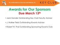 The Florida District of Key Club International, Inc. K E Y C L U B AWARDS, CONTESTS, SCHOLARSHIPS, & DCON. -  ppt download