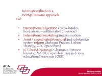 Mapping mobility Bernd Wächter, Director, ACA Internationalisation efforts in Hungary and abroad Pecs, 23 June 2015... 