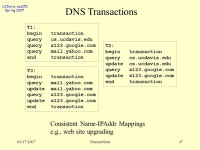 UCDavis, ecs251 Spring /17/2007Transactions1 Operating System Models ecs251 Spring 2007: Operating System Models #2: Transactions... 