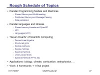 01/17/2007CS267-Lecture 11 CS267/E233 Applications of Parallel Computers Lecture 1: Introduction Kathy Yelick -  ppt download