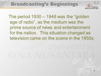 1 Broadcasting Matakuliah: G0462/English for Broadcasting Tahun: 2005/ Radio 2.Television 3.Cable 4.The Internet. -  ppt download