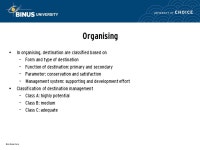 The Management of Tourism Destination Pertemuan 9-10 Matakuliah: G1174/Tourism Management and Planning Tahun: ppt download