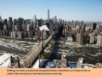 Stunning aerial photos show the magical effects of the Siberian Express on New York Spectacular pictures, captured by... 