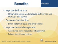 Brought to you by the BC Public Service Agency October 2014 Time and Leave - Town Hall - -  ppt download