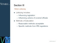 1 © 2008 Venable LLP The New Form 990: Defusing Governance, Political Activities, Compensation, and Other Issues JEFFREY S.... 