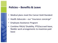 Creating a Culture of Care and Support May 11, 2011 Maria Guyette, SVP Human Resources American Cancer Society Eastern Division.... 