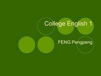 College English 1 FENG Pengpeng. Unit 8 Media Outline Text A: Conversation Nothing to Watch Text B: Advertising Exercises. -  ppt... 