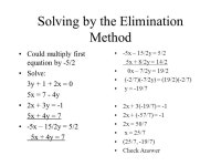 System of Equations and Elimination Section 4.3. Overview Solving by the Elimination Method Problem solving. -  ppt download