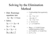 System of Equations and Elimination Section 4.3. Overview Solving by the Elimination Method Problem solving. -  ppt download