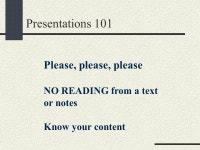 Presentations 101 Improving Your Presentation Skills Tips and Techniques some brand new Videoconferencing tips Paul Galvani... 