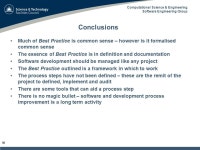 Computational Science & Engineering Software Engineering Group 1 Software Development Processes in CSED: The Future? Chris... 