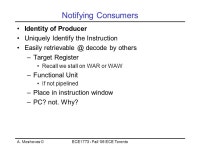 Moshovos ©ECE Fall ‘06 ECE Toronto Instruction Level Parallel Processing Sequential Execution Semantics Superscalar Execution... 