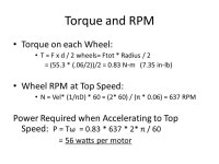 Consider a mobile platform: Vehice Mass: 20 kg (5 kg supported by each wheel) Drive Motors: 2 Wheel Diameters: 6 cm. -  ppt... 