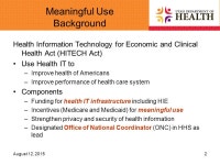August 12, Meaningful Use *** UDOH Informatics Brown Bag Robert T Rolfs, MD, MPH. -  ppt download