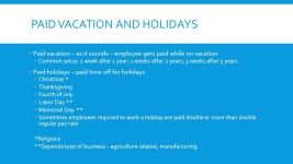 PAY, BENEFITS & WORKING CONDITIONS. STARTING A NEW JOB  Union?  Sick Pay, Bereavement Leave, Holidays, Paid Vacation  Pension... 
