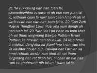Exodus 34 1 Bawipa nih Moses cu a thawh i, Lungtlap pahnih, hmasa i bantuk, na khuaimi bantuk kha ser ṭ han hna. An cungah cun... 