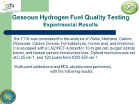 Gaseous Hydrogen Fuel Quality Testing Project of the California Department of Food and Agriculture – Division. of Measurement... 