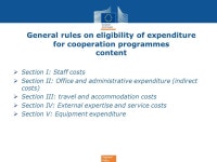 Regional Policy 8 th meeting of the Expert Group on DA for ETC Eligibility Rules 10 June 2013 DG Regional and Urban Policy... 