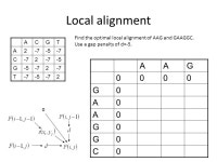 Traceback and local alignment Prof. William Stafford Noble Department of Genome Sciences Department of Computer Science and... 