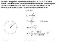 10/05/2012PHY 113 A Fall Lecture 161 PHY 113 A General Physics I 9-9:50 AM MWF Olin 101 Plan for Lecture 16: Review of Chapters... 