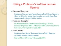 Elements of Chicago Style Writing and Documentation Presentation by: Adam L. Erickson ’09 Johanna Peterson ’08 California...
