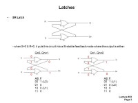 Lecture #23 Page 1 ECE 4110– Sequential Logic Design Lecture #23 Agenda 1.Latches and Flip-Flops Review Announcements 1.HW #11a... 