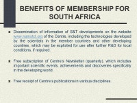 SCIENCE AND TECHNOLOGY PORTFOLIO COMMITTEE PRESENTATION 21 JUNE 2005 RATIFICATION OF SOUTH AFRICA’S MEMBERSHIP OF THE CENTRE... 