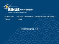 Pertemuan 18 Matakuliah: G0444 / MATERIAL DESIGN and TESTING Tahun : ppt download
