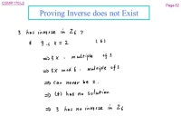COMP 170 L2 Page 1 L05: Inverses and GCDs l Objective: n When does have an inverse? n How to compute the inverse? n Need... 