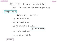 COMP 170 L2 Page 1 L05: Inverses and GCDs l Objective: n When does have an inverse? n How to compute the inverse? n Need... 