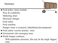 1 12a. What Is Food Policy & What Are The Key Issues? (Knutson Ch. 14, 15) Larry D. Sanders Fall 2005 Dept. of Ag Economics... 