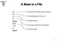 1 CMPSCI 187 Computer Science 187 Introduction to Introduction to Programming with Data Structures Lecture 11: Stacks and Mazes... 