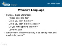 Jender, kesopanan, dan stereotip Pertemuan 11 Matakuliah: G0362/Sociolingustics Tahun: ppt download