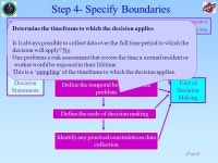1 of 35 The EPA 7-Step DQO Process Step 4 - Specify Boundaries (30 minutes) Presenter: Sebastian Tindall Day 2 DQO Training... 