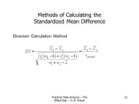B. Wilson 1 The Effect Size The effect size (ES) makes meta-analysis possible The ES encodes the selected. -  ppt download